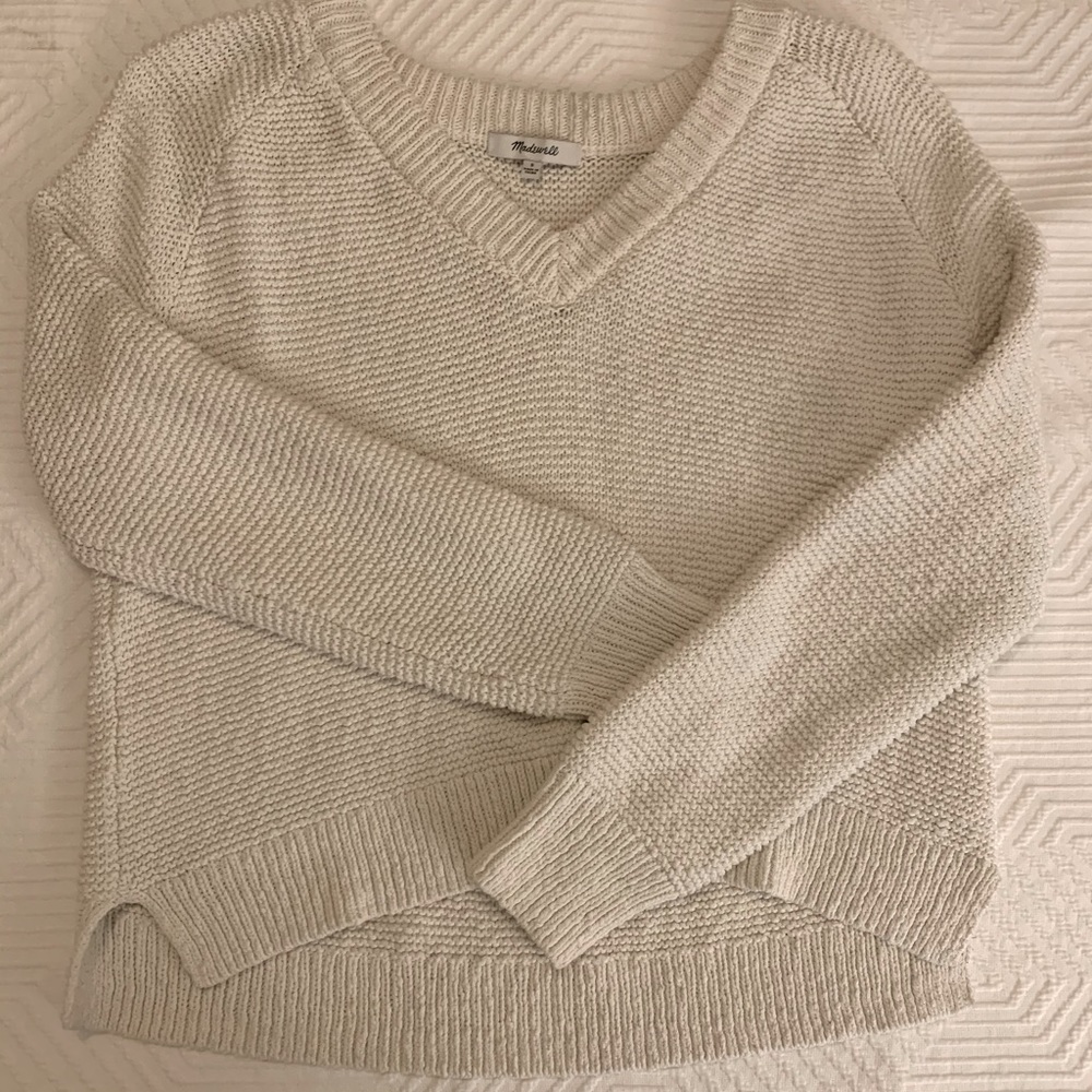 Madewell ivory knit cropped sweater
